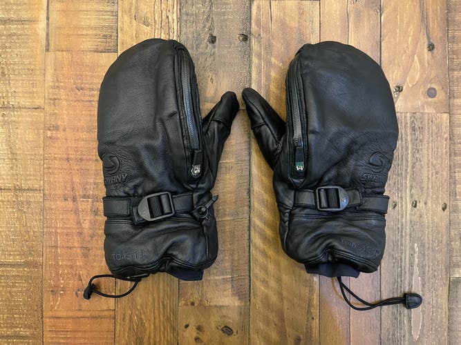 Swany Legend II Genuine Leather Mittens Snowboarding Ski TS-20i Black Size Large