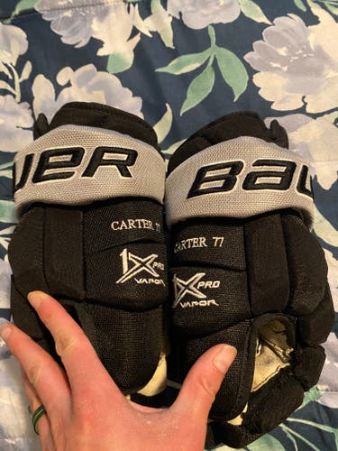 Jeff Carter Bauer Vapor 1X Pro Lite Hockey Gloves 14" Pro Stock