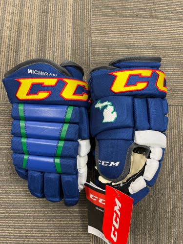 New Custom Michigan CCM 14" Tacks 4 Roll Pro Gloves