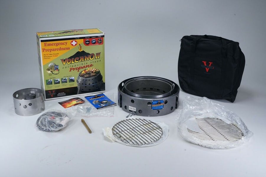VOLCANO II EMERGENCY PREPAREDNESS COLLAPSABLE PROPANE CHARCOAL WOOD STOVE |  SidelineSwap