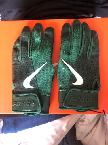NIKE Force Elite Batting Gloves Green (Medium)
