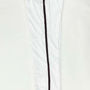 Rawlings Unhemmed Straight Fit White Baseball Pant Black Maroon Braid Mens Small