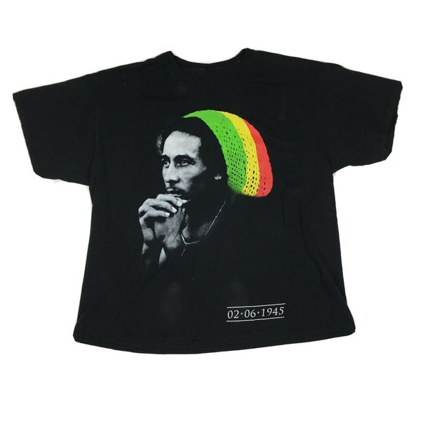 Vintage Bob Marley Zion Rootswear Big Headshot Black Graphic T