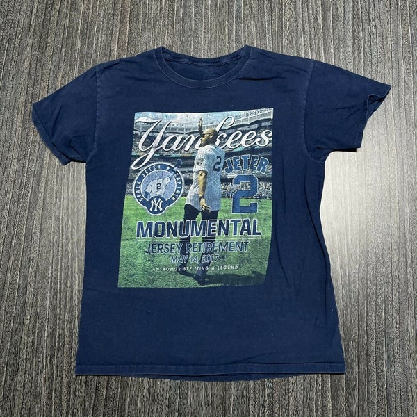 Nike New York Yankees MLB Derek Jeter White T Shirt Men's Size
