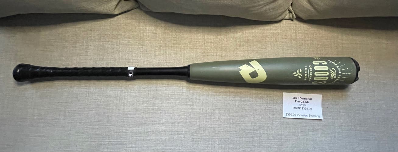 Used BBCOR Certified 2021 DeMarini Hybrid The Goods Bat (-3) 29 oz 32"