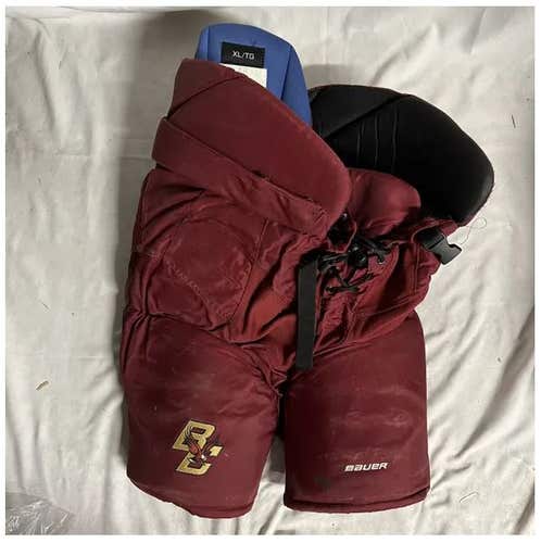 Senior Used XL Bauer Nexus Custom Pro Hockey Pants Pro Stock - Maroon Boston College Eagles