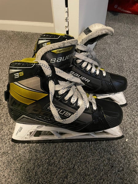 Used Bauer Extra Wide Width Size 9.5 Supreme 3s Hockey Goalie Skates