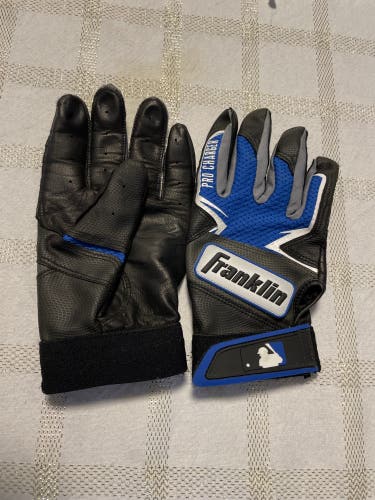 MLB Franklin Pro Charger Batting Gloves Adult medium Black/ royal blue