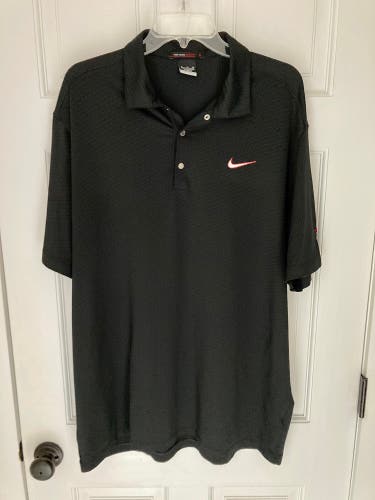 Nike Tiger Woods TW Dri-Fit Jacquard Golf Polo Shirt Men’s XL Black 457982-010