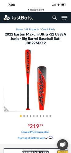 2022 Composite (-12) 15 oz 27" Maxum Ultra Bat