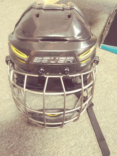 Bauer Re-Akt 100 Helmet Small Black w/ Yellow inserts