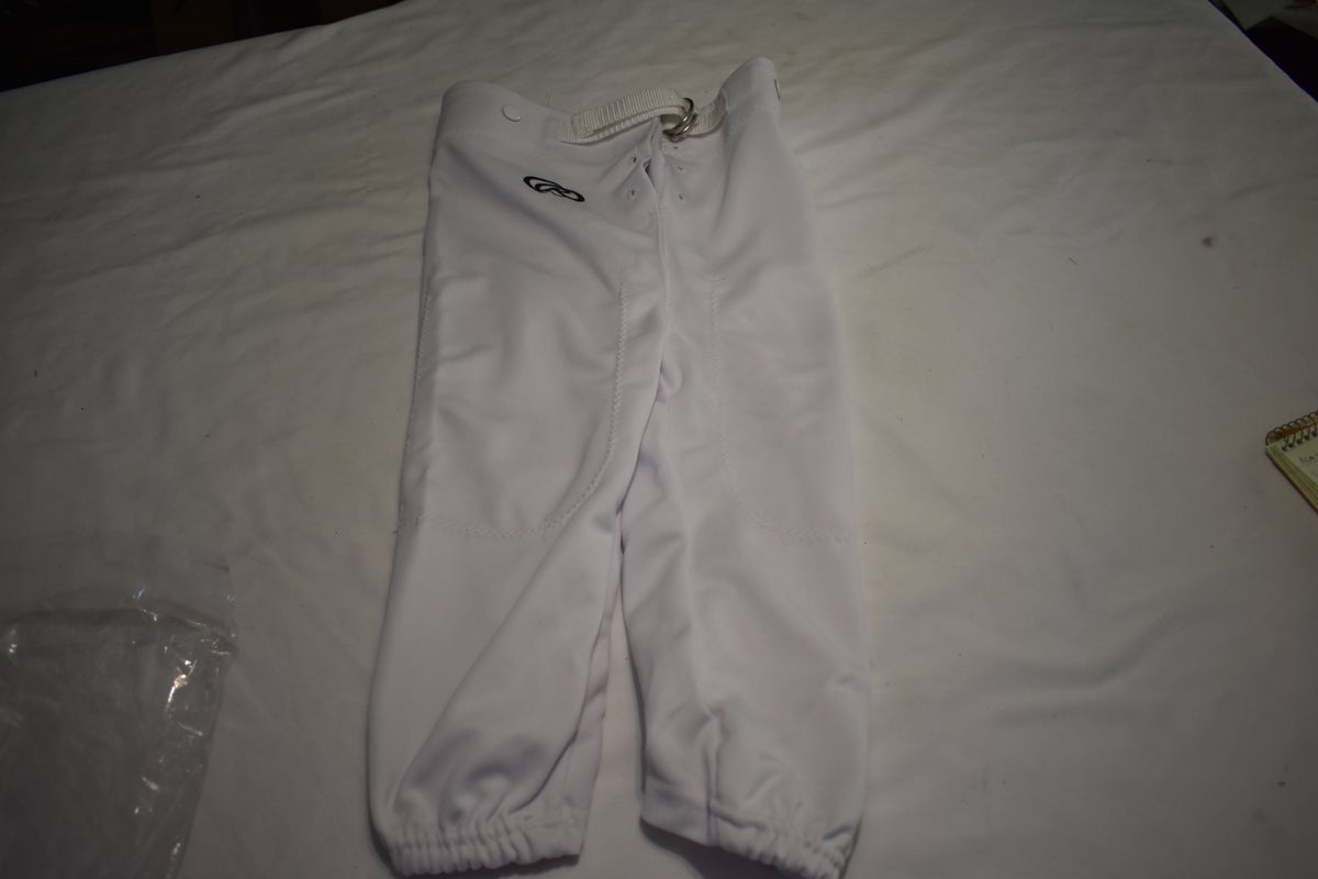 Rawlings Football Pants, White, Youth Small