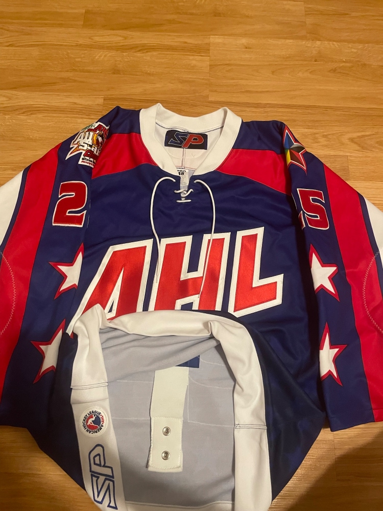 Authentic Boumedienne 2001 AHL All Star Capitals Hockey Jersey Blue 48