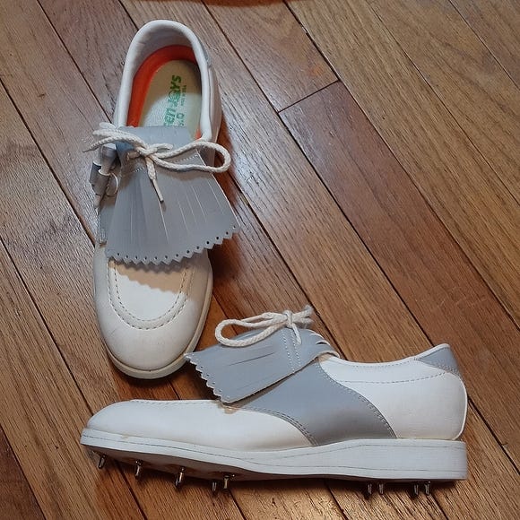 VINTAGE FOOTJOY GREENJOYS KILTIE GOLF SHOES WOMENS 5 1/2 M  display picture 1