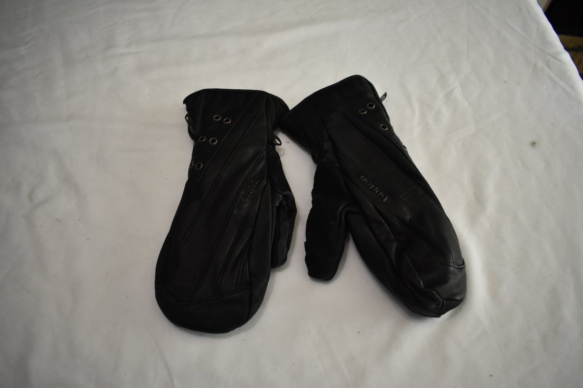 Burton Leather Mittens, Black, Youth Medium