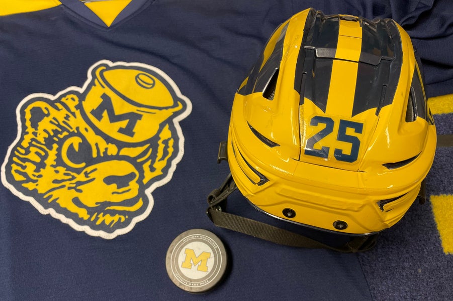 University of Michigan Hockey Game Helmet #25