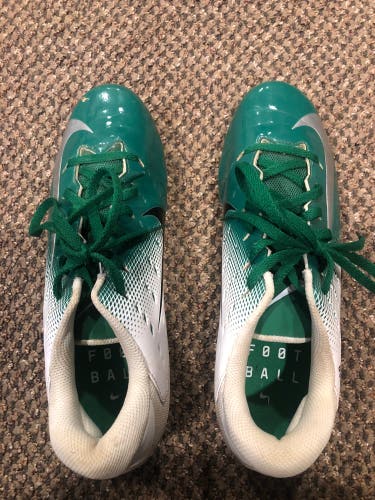 Green And White Nike Vapor Football Cleats Size 9.5