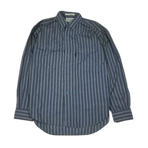 Vintage Levi's Silver Label Long Sleeve Button Down Shirt Blue/Silver (Large)