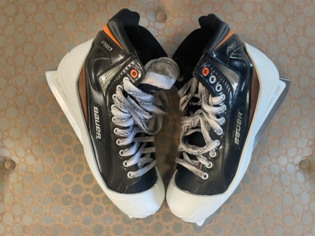 Custom Bauer Pro Senior Goalie Skates (modern boot/vintage cowling) Size 12 D
