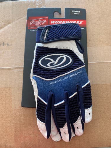 New Large Rawlings Workhorse Batting Gloves