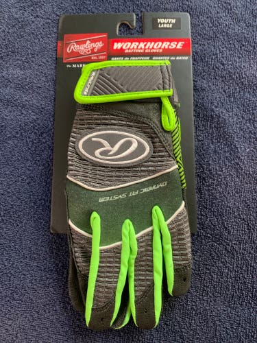 New Large Rawlings Workhorse Batting Gloves