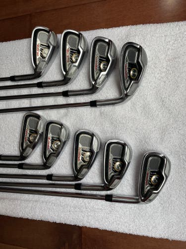 Used Men's TaylorMade "Tour Burner" Irons with Rifle Steel Stiff Shafts