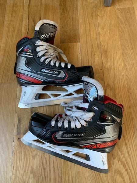Junior Used Bauer vapor x2.7 Hockey Goalie Skates Regular Width Pro Stock Size 7