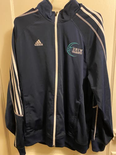UNC Wilmington (UNCW) Basketball Men's Adult Used XL Blue Adidas Team-Issued Track Jacket