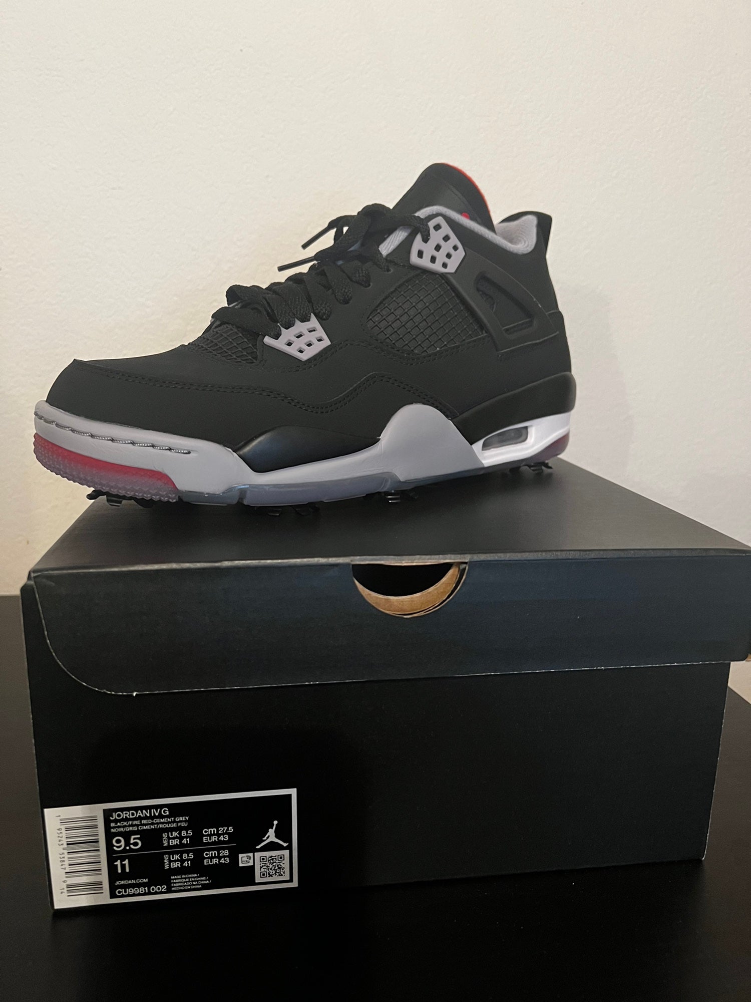 jordan 4 bred size 9.5