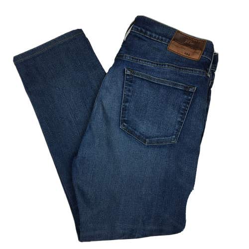 J.Crew 484 Slim Fit Dark Indigo Wash Cone Denim Blue Jeans Men's 34x30