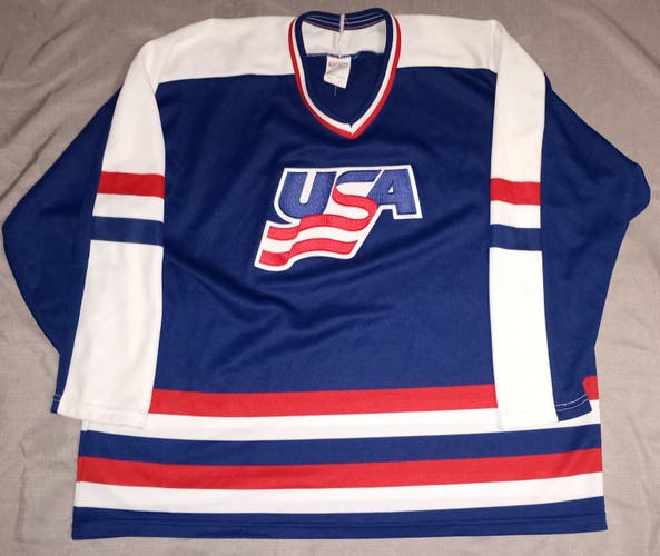 CCM Vintage Blue USA Hockey Jersey XXL