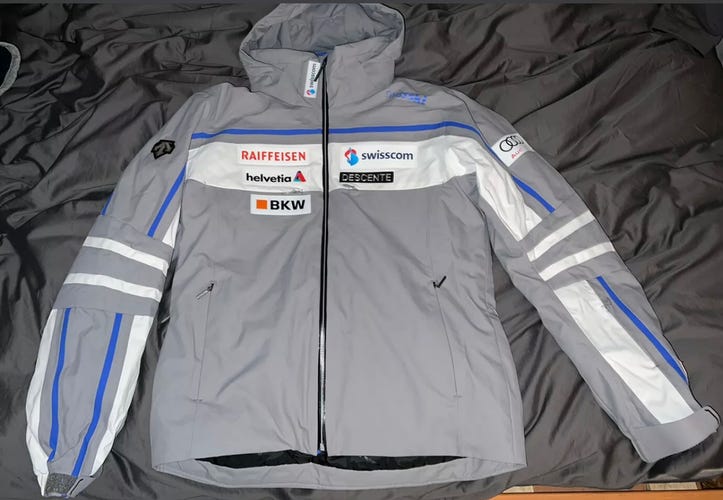 Gray Men's Adult New Large Descente Swiss World Cup Jacket