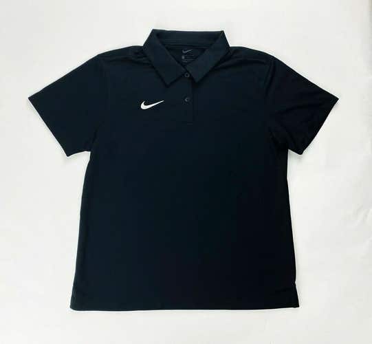 Nike Soccer Game Polo Short Sleeve Futbol Tennis Women's XL Black CU3206