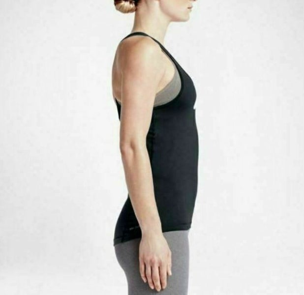 New Nike Pro Cool Classic Swoosh Training Tank Women's Medium Black White 728113