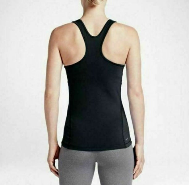 New Nike Pro Cool Classic Swoosh Training Tank Women's Medium Black White 728113