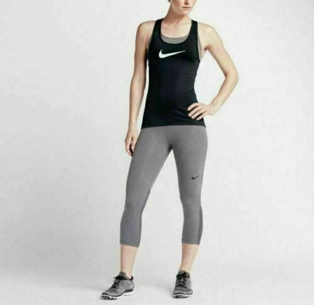 New Nike Pro Cool Classic Swoosh Training Tank Women's Medium Black White 728113
