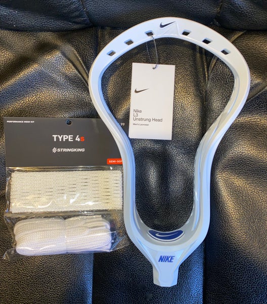 New! Nike Unstrung L3 Lacrosse Head with Stringking 4s complete mesh kit valued at $35.99!!