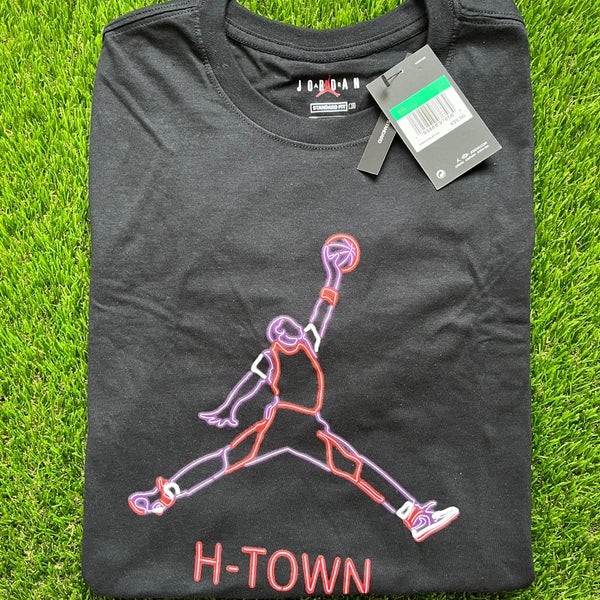 Nike Air Jordan Jumpman Shirt XL size Small Short sleeve Black Colors Htown Houston Texas 23