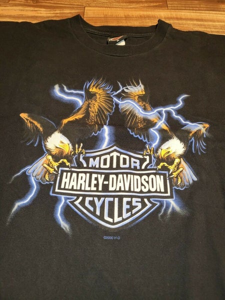 Vintage Harley Davidson Lightning Eagle Double Sided 2000/2002 T