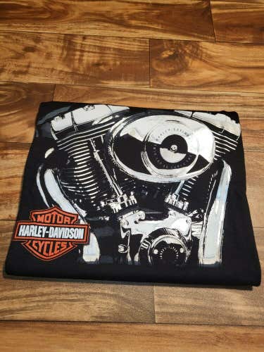 Vintage Harley Davidson Motorcycle Engine Eagle Canada Black T Shirt Size Large