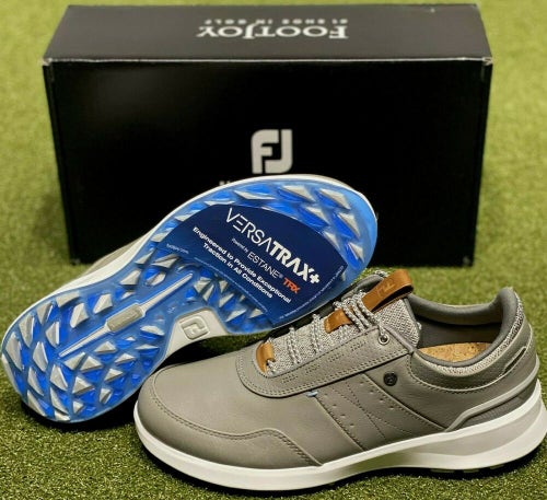 FootJoy Stratos Men's Leather Golf Shoes 50042 Gray 11 Wide (2E) New #86086