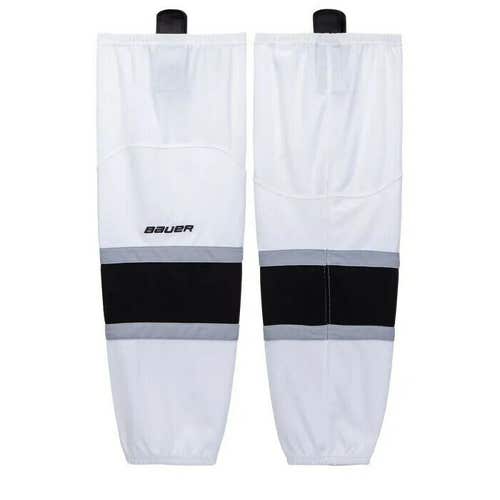 NWT Bauer 900 Series Junior Hockey Socks White Silver Black Small/Medium