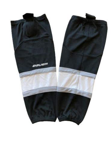 NWT Bauer 900 Series Junior Hockey Socks Black White Silver Small/Medium