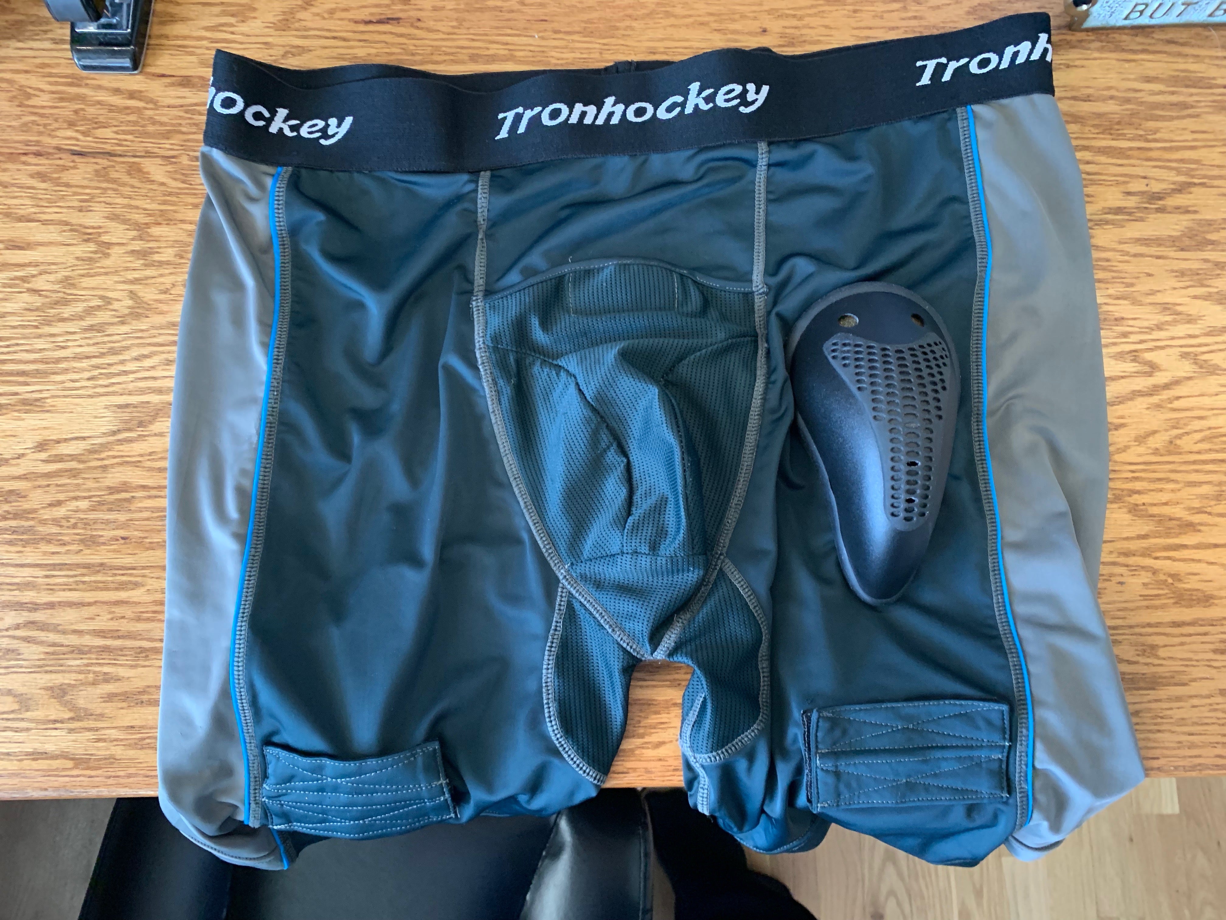 Senior-Extra Large TronX Men`s Compression Fit Ice-Hockey Jock Shorts with Cup 