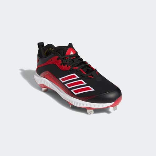 new mens 11 Adidas Icon 6 bounce black/red metal Baseball Cleats FV9348