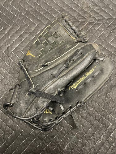 Broken In Mizuno Right Hand Throw 12" Professional Model Baseball Glove