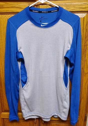 NWOT Mens Nike Adult Small Royal Blue Long Sleeve Baseball Shirt