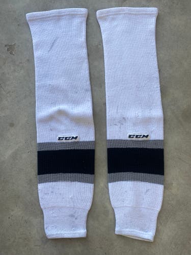 CCM Knit Pro Stock Hockey Socks LA Kings White 7783