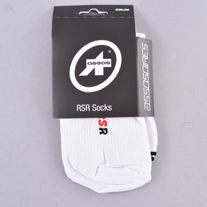 Assos RSR Socks Size EU 39-42 US 7.5-9 Climacode 1/3 Summer Holy White Cycling