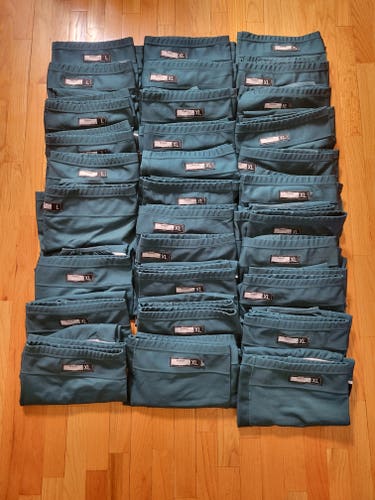 Lot of 31 Pairs - Manitoba Moose AHL Green Senior Used L XL Reebok Edge Hockey Socks Pro Stock